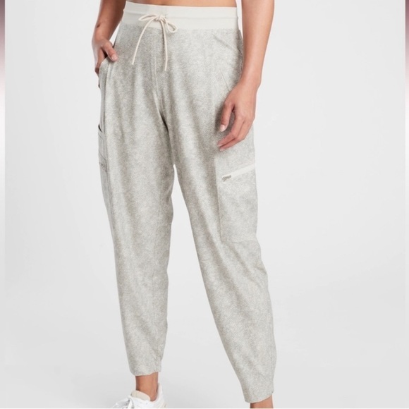 Athleta Venture Printed Jogger Pants Viper Gray Size 8 - Picture 1 of 9